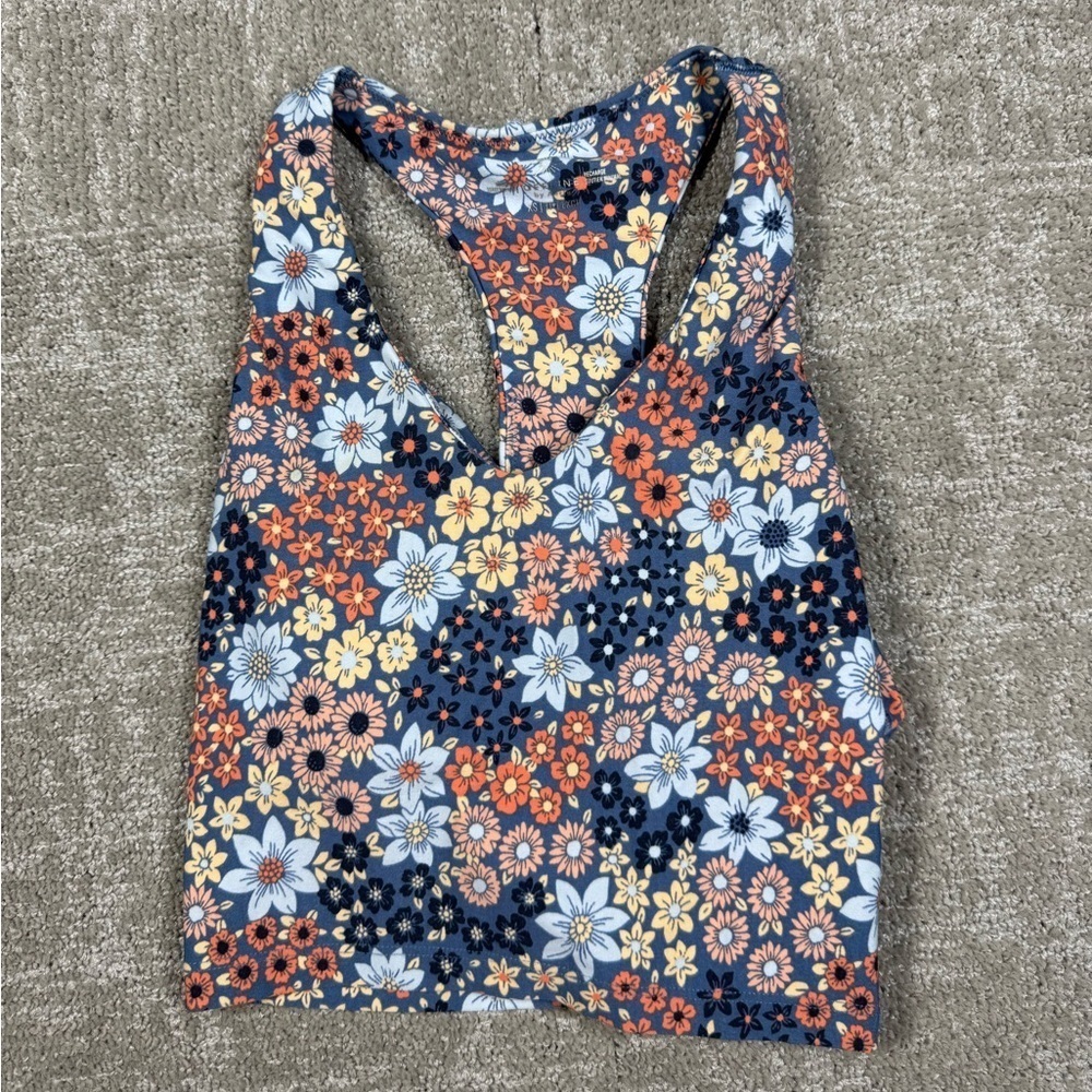 Aerie Floral Print Align Tank Bra Womens Size XS